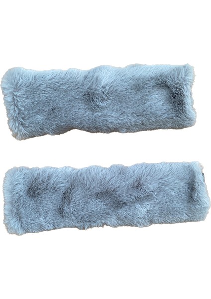 Peluş Seyahat Emniyet Kemer Pedi Kılıfı 2'li Gri