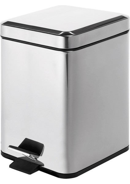 Çöp Kovası, Pedallı, Kare, 3lt - Krom