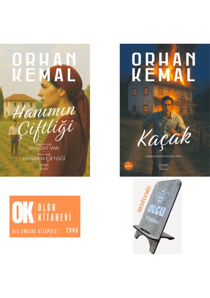 Hanımın Çiftliği 1-2 Tek Kitap - Hanımın Çiftliği 3 Kaçak / Orhan Kemal Telefon Tutucu Hediye