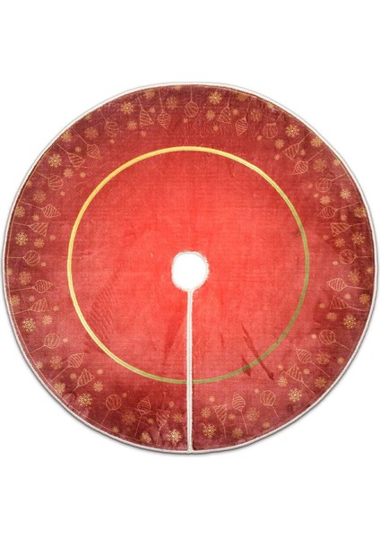 Yılbaşı Ağacı Altı Örtüsü | Yılbaşı Desenli Çam Ağacı Ayak Örtüsü Dot Tabanlı Halı | PAR0359 fiyatları