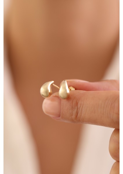 14 Ayar Altın Minimal Damla Küpe fiyatları