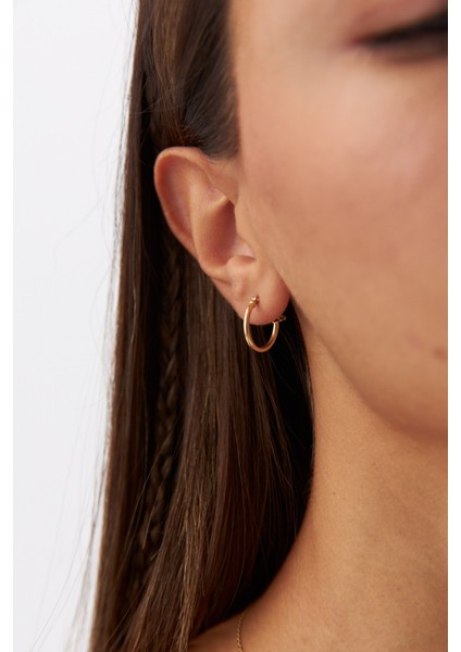 14 Ayar Altın Klasik Halka Küpe