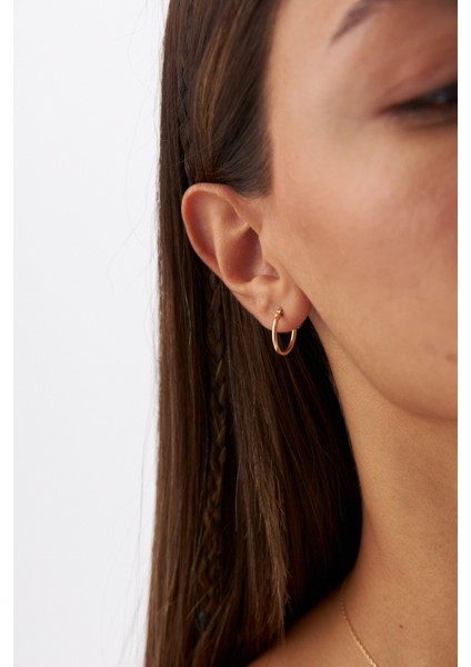 14 Ayar Altın Klasik Halka Küpe fırsatları