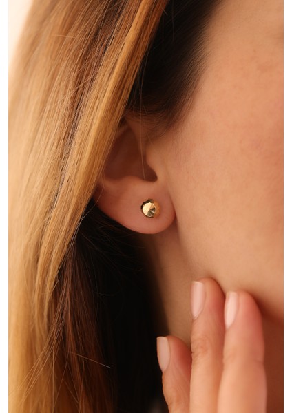 14 Ayar Altın Disko Topu Kalemli Top Küpe