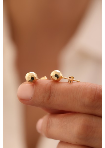 14 Ayar Altın Disko Topu Kalemli Top Küpe modelleri