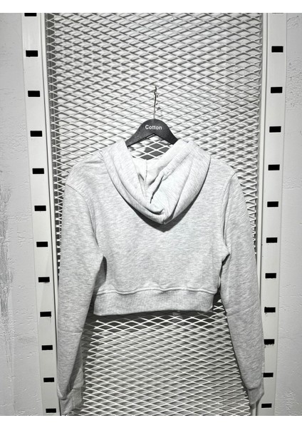 Crop Fermuarlı Sweatshirt