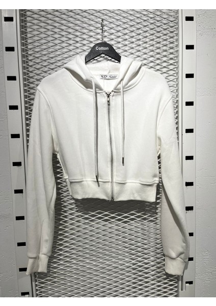 Crop Fermuarlı Sweatshirt