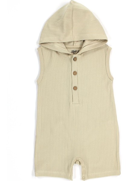 Harper Düğmeli Kapşonlu Kolsuz Barbatöz