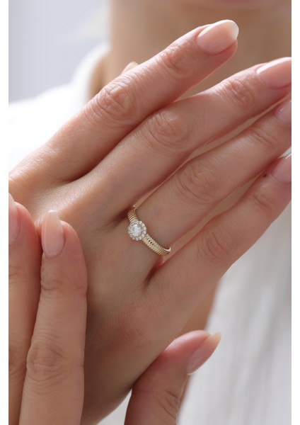 14 Ayar Altın Istiridye Baget Yüzük