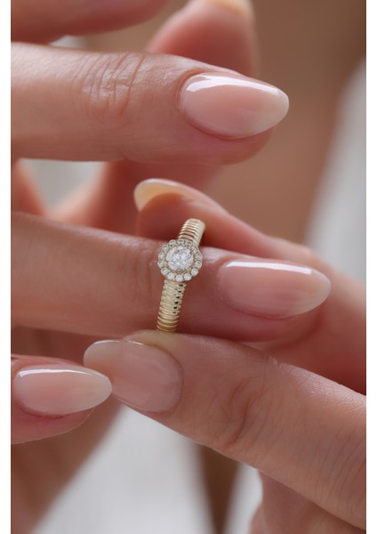 14 Ayar Altın Istiridye Baget Yüzük modelleri