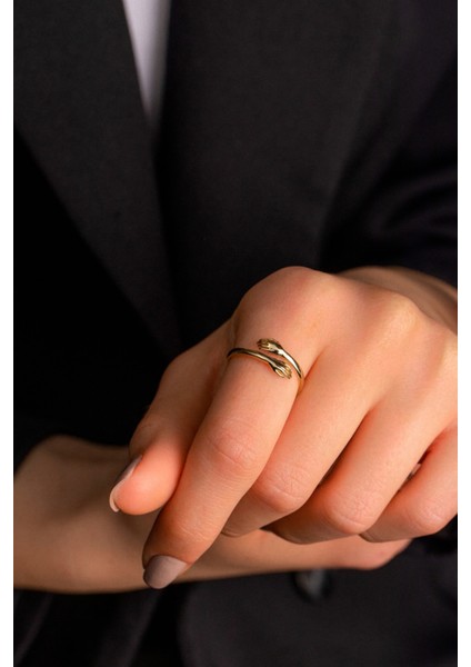 14 Ayar Altın Sarılan Eller Yüzük modelleri