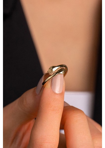 14 Ayar Altın Sarılan Eller Yüzük fırsatları