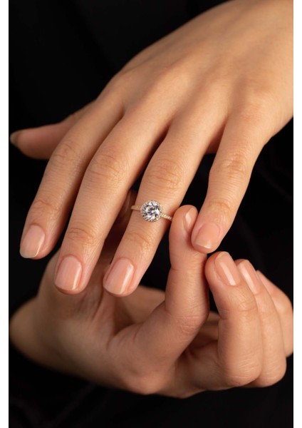 14 Ayar Altın Yuvarlak Baget Yüzük modelleri