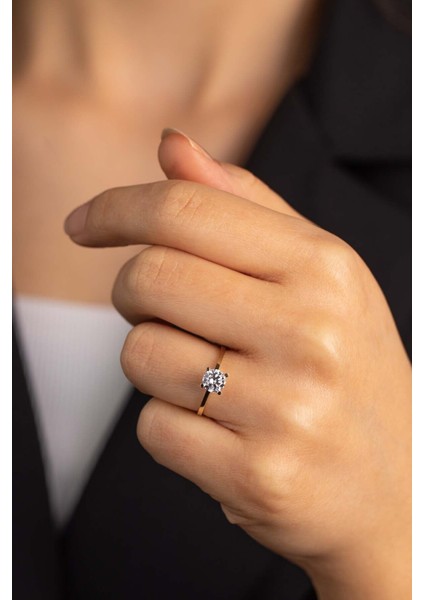 14 Ayar Altın Tektaş Yüzük