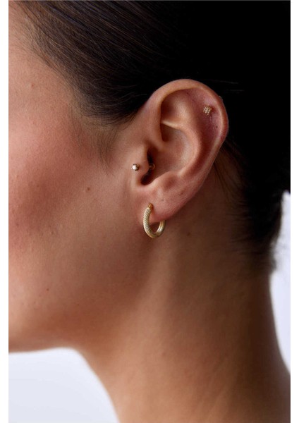 14 Ayar Altın Kalemli Küpe