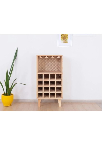 Ahşap Açık Model Bar Dolabı Içki Standı