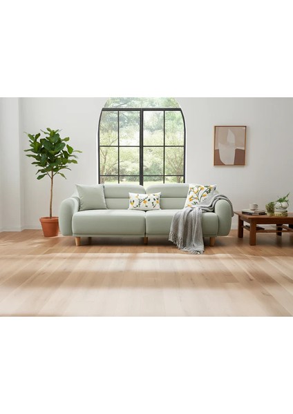 Stella Üçlü Koltuk Gürgen Ağacı Ayak- Kadife