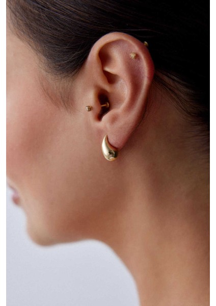 14 Ayar Altın Damla Küpe