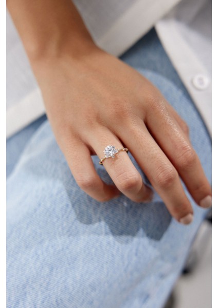 14 Ayar Altın Lotus Çiçeği Tektaş Yüzük fiyatları