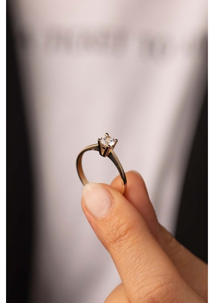 14 Ayar Altın V Kesim Tektaş Yüzük modelleri