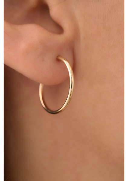 14 Ayar Altın Bombe Halka Küpe