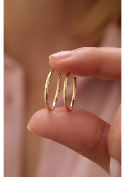 14 Ayar Altın Bombe Halka Küpe fiyatları