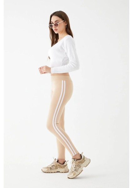 Açık Somon Çift Çizgili Tayt fiyatları