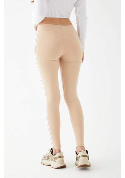 Açık Somon Çift Çizgili Tayt modelleri