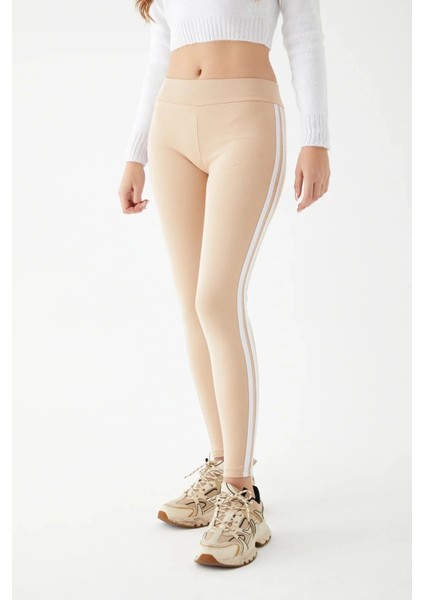 Açık Somon Çift Çizgili Tayt fırsatları