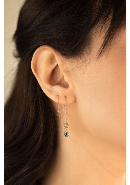 Altın Sallantılı Göz Küpe