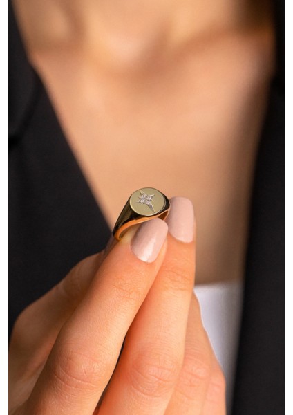 14 Ayar Altın Kuzey Yıldızı Yüzük fırsatları