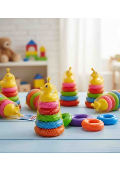 Minik Eller Için Eğlence ve Gelişim Bir Arada! Renkli Halka Geçirmeli Ördekli Eğitici Oyuncak fiyatları