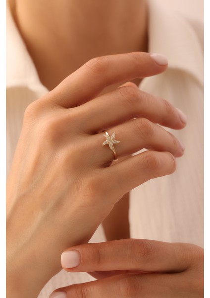 14 Ayar Altın Deniz Yıldızı Yüzük