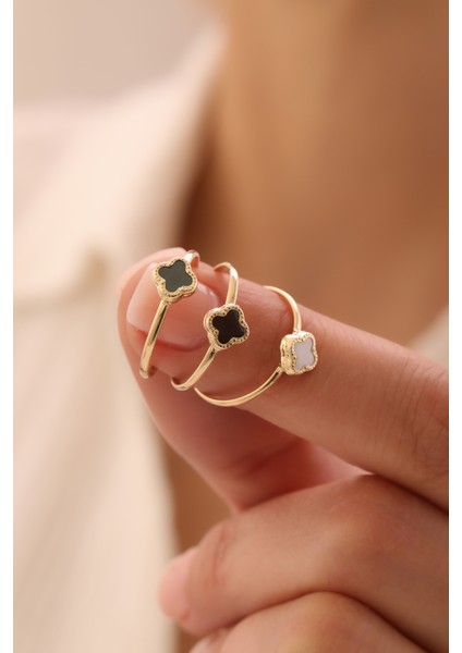 14 Ayar Altın Yonca Yüzük