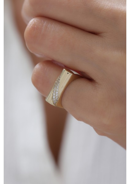 14 Ayar Altın Yarı Taşlı Modern Yüzük fiyatları