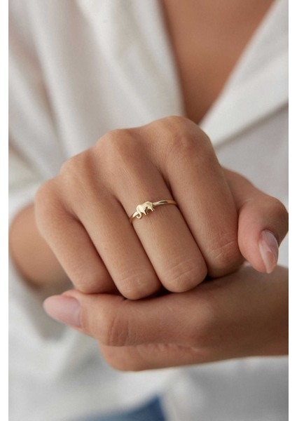 14 Ayar Altın Fil Yüzük