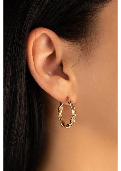 Altın Burgu Kalın Halka Küpe