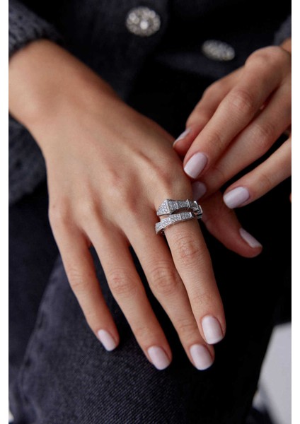 14 Ayar Altın Taşlı Snake Yüzük modelleri