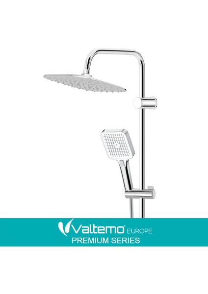 | Valtemo Büyük Boy Butonlu Fonksiyonlu Modern Duş Seti