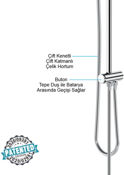 | Valtemo Büyük Boy Butonlu Fonksiyonlu Modern Duş Seti fırsatları
