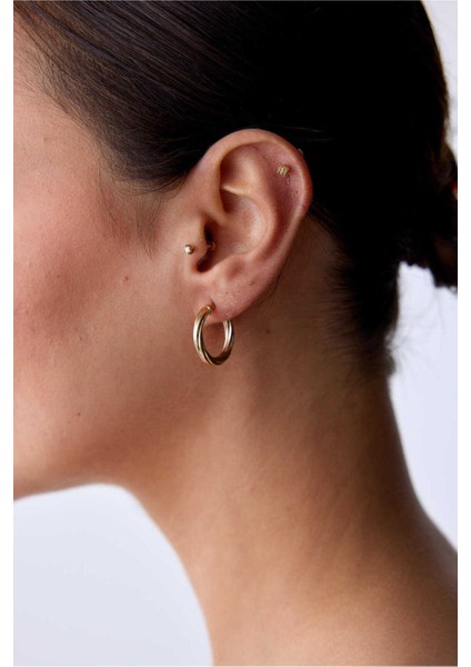 14 Ayar Altın Burgu Küpe