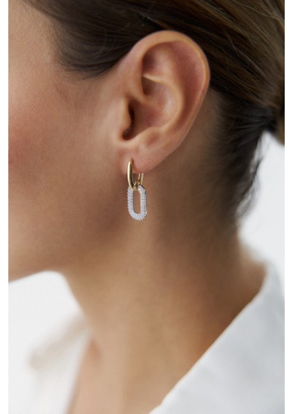 14 Ayar Altın Taşlı Sallantılı Halka Küpe fiyatları