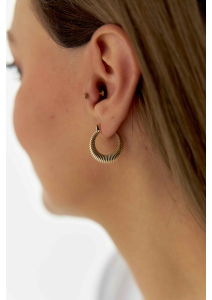 14 Ayar Altın Istiridye Küpe