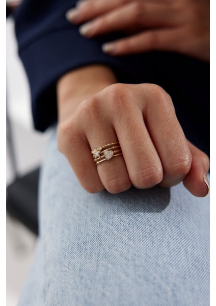 14 Ayar Altın Kalp Yıldız Yüzük fiyatları