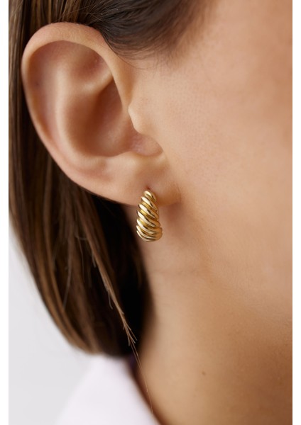 14 Ayar Altın Deniz Kabuğu Küpe