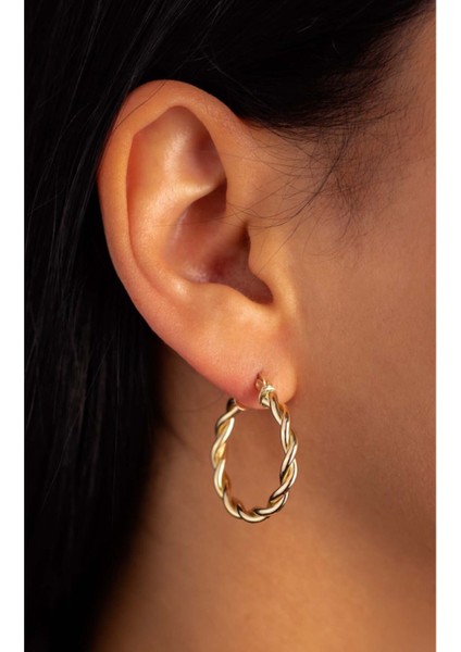 14 Ayar Altın Burgu Küpe