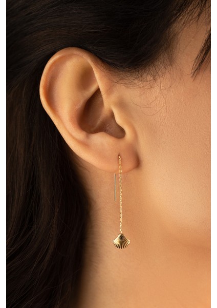 Zincir Sallantı Deniz Kabuğu Küpe