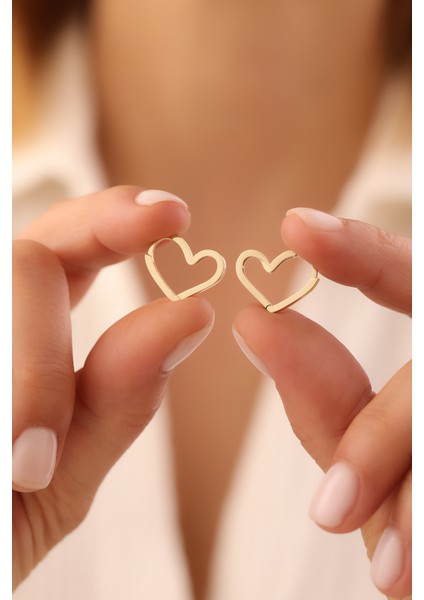 14 Ayar Altın Halka Kalp Küpe fiyatları