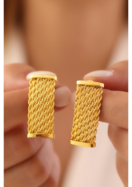 14 Ayar Altın Hasır Küpe modelleri