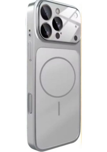 iPhone Gümüş 14 Pro Max Uyumlu 17 Pro Max Görünüme Çeviren Kamera Koruma Magsafe Kılıf